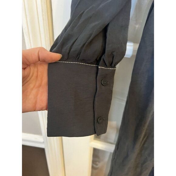 ASOS Topshop Sz 2 Dress Blue Long Sleeve Front Zip Utility Contrast Stitch NWT - Picture 9 of 12